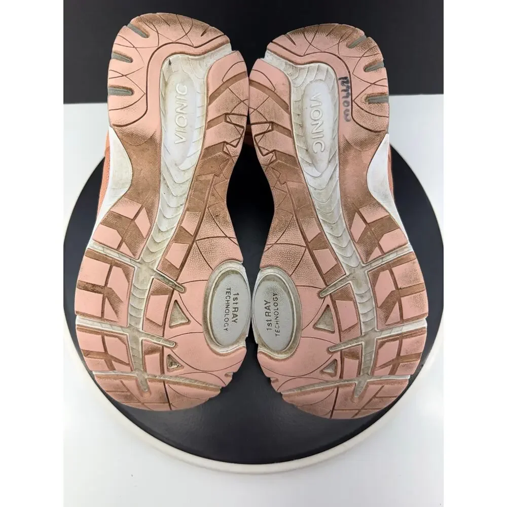 Vionic Paige Nubuck Womens 8.5 Peach‎ Orange Comfort Walking Shoes Arch Support